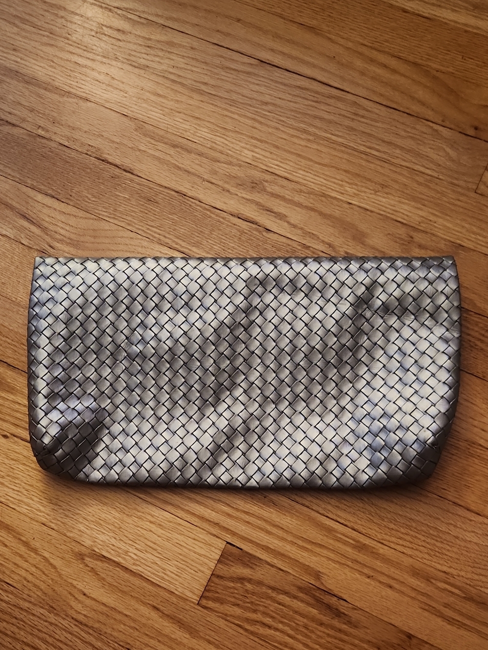 Express Silver Woven Clutch